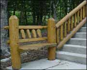 rustic wood stairway