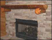 Custom Finish Log Fireplace Mantles